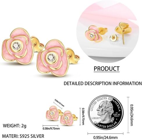 TINSLO Stud Earrings for Women 925 Sterling Silver Stud Earrings Tiny Cute Stud Earrings Hypoallergenic Stud Earrings Jewelry Various Earrings for Women Teen Girls in Kuwait