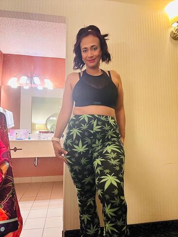 Shop Delfina Women's Print Elastic High Waisted Stretch Flared Leg Yoga Festival Rave Bell Bottoms Pants in Kuwait