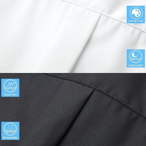 قمصان Aimehonpe للأولاد بأكمام قصيرة ملابس رسمية صلبة قميص من الساتين الناعم القابل للتمدد وخالي من التجاعيد in Kuwait