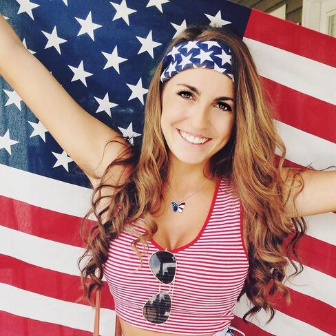 PCTJYFU قلادة العلم الأمريكي 925 فضة فراشة قلادة للنساء 4th من يوليو مجوهرات وطنية للفتيات in Kuwait