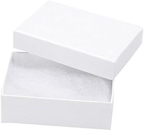 RJ Displays- 16 Pack Cotton Filled Elegant White Jewelry Box for Pocket Watch, Ring, Earring, Necklace Chain Jewelry Collectibles and Gift 3 1/4" x 2 1/4" x 1" inches (82 x 57 x 25 mm) -Size 32 in Saudi Arabia