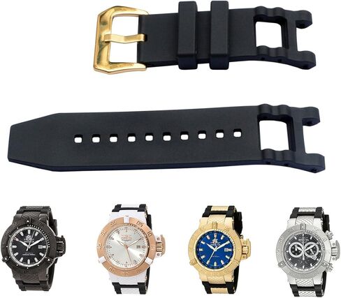 سوار استبدال لساعة Invicta Subaqua Noma III من Vicdason - أسود مطاط سيليكون انفيكتا ساعة in Kuwait