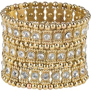 SPUNKYsoul Antique Gold or Silver Crystal Boho Stretch Bracelet for Women Wedding Bridal Collection