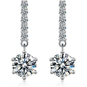 Moissanite Earrings 925 Sterling Silver Earrings 0.5ct/1ct Moissanite Stud Earrings for Women Wedding Birthday Jewelry gifts