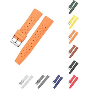 Quick Release Tropical Rubber Band With Buckle For Watches, Replacement Vintage Rubber Watch Band Straps 20mm 22mm - Multiple Colors