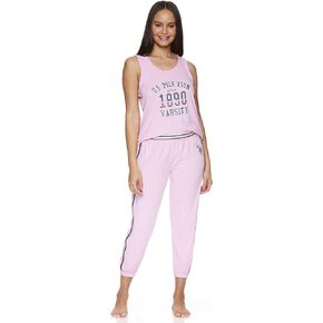 U.S. Polo Assn. Womens Tank Top and Lounge Pajama Pants Sleepwear Set