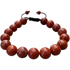 GAF TREASURES الصف A ++ سوار من الأحجار الكريمة المستديرة قابل للتعديل 10 مم، سوار من الخرز الكريستالي الأصلي، هدية للرجال والنساء in Kuwait