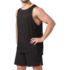 Aixdir Men's Workout Tank Tops Swim Beach Sleeveless Shirt Quick Dry Gym Muscle Shirts Bodybuilding Fitness in Saudi Arabia
