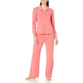 Amazon Aware طقم بيجامة قطنية مريحة للنساء بأكمام طويلة وسروال (متوفر بمقاس كبير) in Kuwait