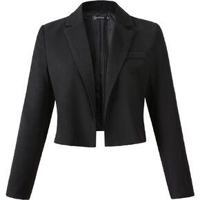 Beninos Womens Casual Blazers Open Front Crop Blazer Jacket