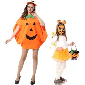 FEPITO 4Pcs Unisex Adult Halloween Pumpkin Costume Funny Halloween Costumes Orange Pumpkin Cosplay Party Clothes in Saudi Arabia