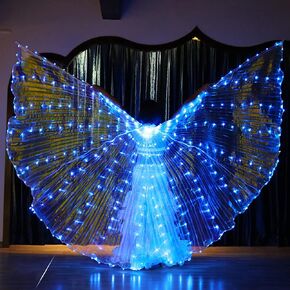 Myohyinwon Light Up Led Isis Wings Belly Dance Carnival Rave Costumes Outfitsfor Women Adults for Christmas Halloween Party in Kuwait