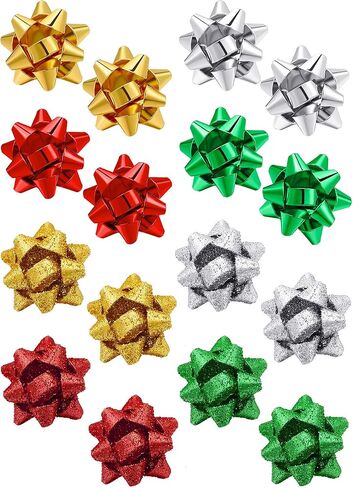 8 Pairs Christmas Bow Earrings Glitter Xmas Bow Stud Earrings Holiday Christmas Bow Multi Earring Set for Women in Saudi Arabia