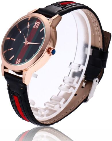 CdyBox Wholesale 5 Pack PU Leather Watch Analog Quartz Wristwatches for Women Men Lady Teen Girl in Kuwait