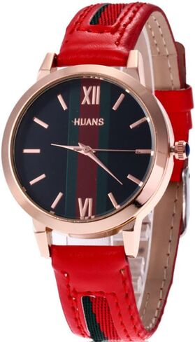 CdyBox Wholesale 5 Pack PU Leather Watch Analog Quartz Wristwatches for Women Men Lady Teen Girl in Kuwait