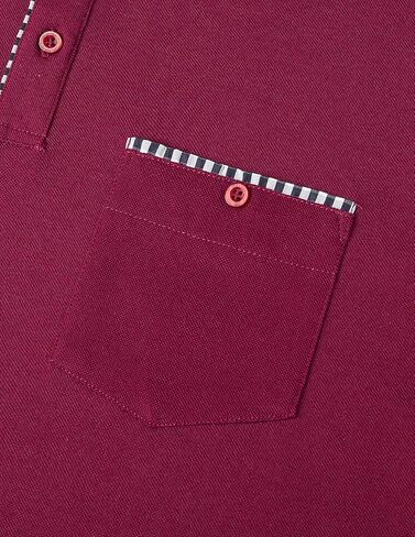 قميص جولف VHUQGVU رجالي بأكمام قصيرة، قمصان بولو قطنية كلاسيكية منقوشة بمقاس نحيف مع جيب in Kuwait