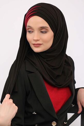 Aisha's Design Hijab Muslim Scarves for Women,%100 Cotton Presewn Jersey Shawl Turban, 2-Color in Kuwait