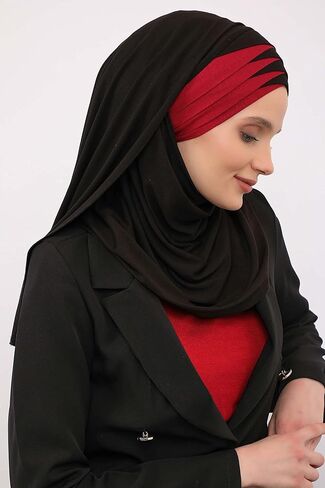 Aisha's Design Hijab Muslim Scarves for Women,%100 Cotton Presewn Jersey Shawl Turban, 2-Color in Kuwait