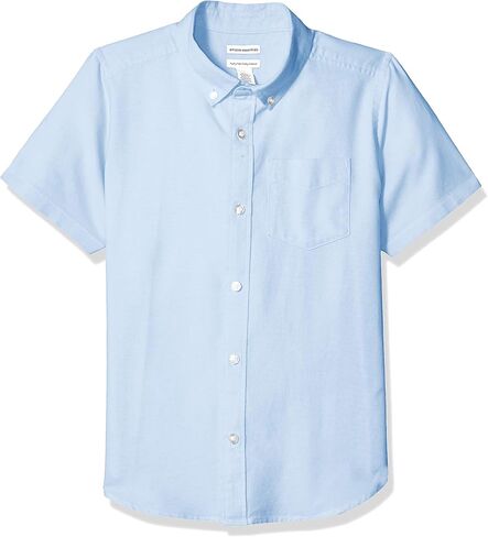 Amazon Essentials Boys' Uniform Short-Sleeve Woven Oxford Button-Down Shirt in Kuwait