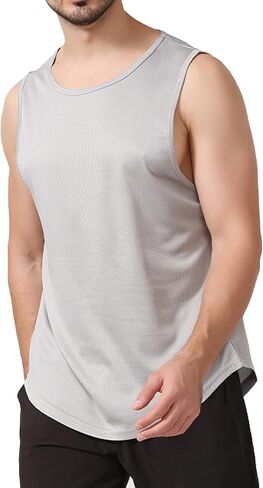 قمصان Aixdir الرجالية للتمارين الرياضية بدون أكمام للسباحة والشاطئ، قمصان عضلات الصالة الرياضية سريعة الجفاف وكمال الأجسام واللياقة البدنية in Kuwait