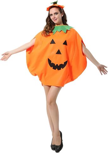 FEPITO 4Pcs Unisex Adult Halloween Pumpkin Costume Funny Halloween Costumes Orange Pumpkin Cosplay Party Clothes in Saudi Arabia