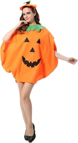 FEPITO 4Pcs Unisex Adult Halloween Pumpkin Costume Funny Halloween Costumes Orange Pumpkin Cosplay Party Clothes in Saudi Arabia