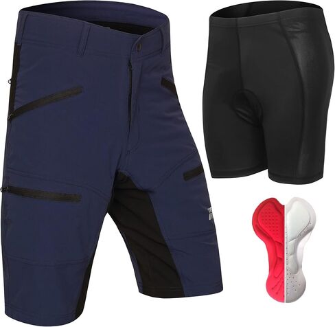 MTB Mountain Bike Shorts - The FIVER - 4D Padded Baggy Bicycle Cycling Biking Bike Shorts Loose-fit - 5 Zippered Pockets in Kuwait