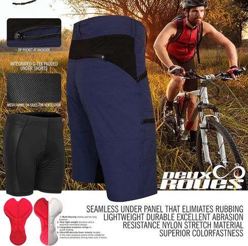 MTB Mountain Bike Shorts - The FIVER - 4D Padded Baggy Bicycle Cycling Biking Bike Shorts Loose-fit - 5 Zippered Pockets in Kuwait