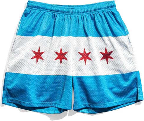 Chalk Line Chicago Flag Blue Retro Shorts in Kuwait