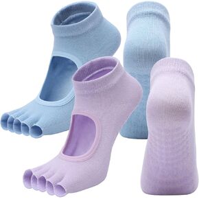 جوارب يوجا بدون أكمام للنساء، جوارب بيلاتيس مع مقابض قطنية غير قابلة للانزلاق، جوارب مفتوحة من الأمام لرقصة الباليه بيلاتيس بيور باري in Kuwait