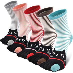 جوارب نسائية لأصابع القدم، جوارب قطنية بخمسة أصابع، جوارب لطيفة على شكل حيوانات، ملونة ومضحكة، كاجوال للسيدات in Kuwait