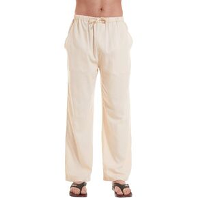 YuKaiChen Men's Linen Cotton Yoga Pants Casual Loose Sweatpants Beach Trousers Lounge Pants in Saudi Arabia