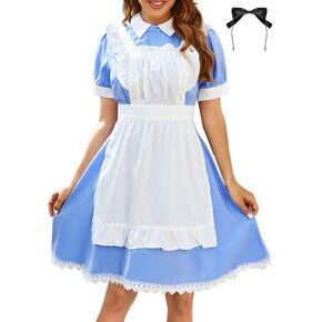 Jillumi Halloween Alice Costume for Women Puff Sleeve Princess Deluxe Dress with Zipper in Kuwait