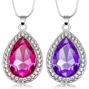 Artvine 2Pcs/Set Sofia Princess Amulet Necklace Gift for Girls Teardrop Pandent Sofia Necklace Gifts in Saudi Arabia