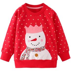 Mud Kingdom Little Girls Sweatshirt Cute Christmas Snowman