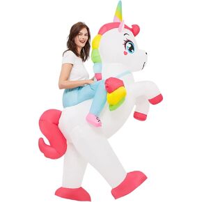 Farshine Inflatable Unicorn costume Adult Riding On Unicorn Blow up Costumes Adults Funny Fancy Dress Party Halloween Costumes For Men Women in Saudi Arabia