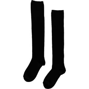 جوارب State Cashmere للجنسين 100% من الكشمير النقي للركبة بأساور مضلعة عالية (أسود، S/M) in Kuwait