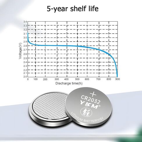 YKM 40PCS CR2032 Batteries ECR2032 BR2032 DL2032 LM2032 3-Volt Lithium Coin Battery for Watch Garage Door 0pener Remote Scale Small Batteries CR 2032 in Saudi Arabia