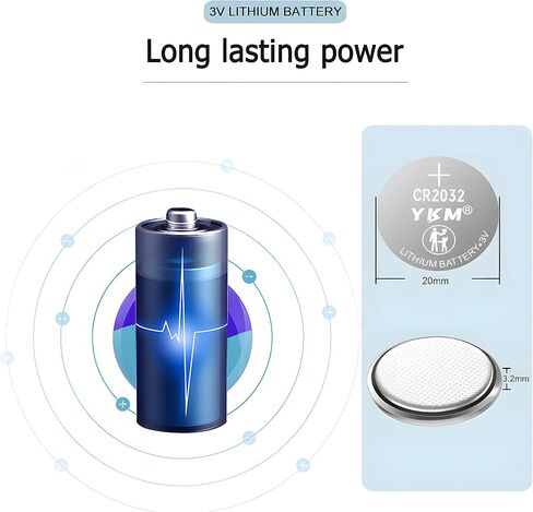YKM 40PCS CR2032 Batteries ECR2032 BR2032 DL2032 LM2032 3-Volt Lithium Coin Battery for Watch Garage Door 0pener Remote Scale Small Batteries CR 2032 in Saudi Arabia