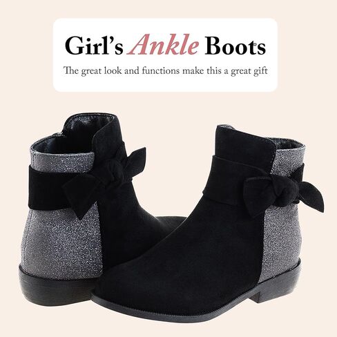 أحذية LseLom للفتيات للكاحل بكعب منخفض وسحاب جانبي للخريف والشتاء للأطفال الصغار/الأطفال الكبار in Kuwait