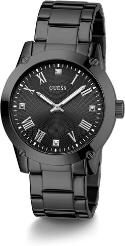 GUESS Men's 44mm Watch - Black Strap Black Dial Black Case in Saudi Arabia