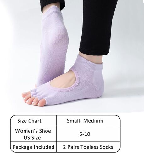 جوارب يوجا بدون أكمام للنساء، جوارب بيلاتيس مع مقابض قطنية غير قابلة للانزلاق، جوارب مفتوحة من الأمام لرقصة الباليه بيلاتيس بيور باري in Kuwait