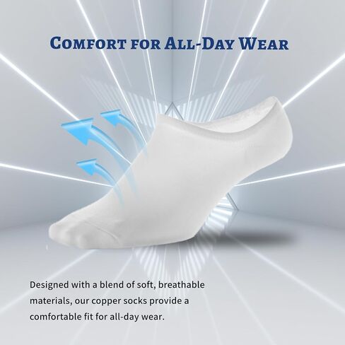 جوارب غير قابلة للانزلاق مصنوعة من النحاس للرجال والنساء، جوارب منخفضة القطع غير قابلة للانزلاق in Kuwait