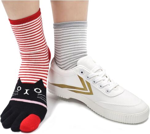 جوارب نسائية لأصابع القدم، جوارب قطنية بخمسة أصابع، جوارب لطيفة على شكل حيوانات، ملونة ومضحكة، كاجوال للسيدات in Kuwait