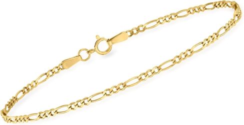 Ross-Simons RS Pure 1.9mm 14kt Yellow Gold Figaro-Link Bracelet. 7 inches in Saudi Arabia