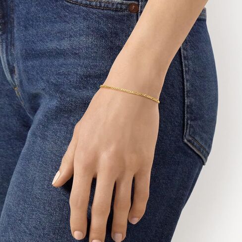 Ross-Simons RS Pure 1.9mm 14kt Yellow Gold Figaro-Link Bracelet. 7 inches in Saudi Arabia