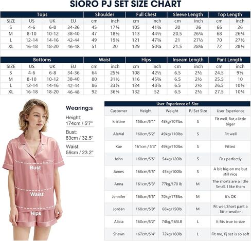 بيجامة حريرية من SIORO للنساء، طقم بيجامة من الساتان بأكمام قصيرة وأزرار سفلية، مجموعات بيجامات ناعمة، مقاس صغير ~ X-Large in Kuwait