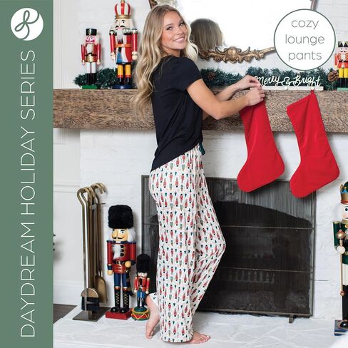 Hello Mello Women's Christmas Winter Holiday Lounge Pants With Gift Travel Tote in Kuwait