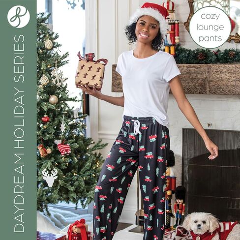 Hello Mello Women's Christmas Winter Holiday Lounge Pants With Gift Travel Tote in Kuwait