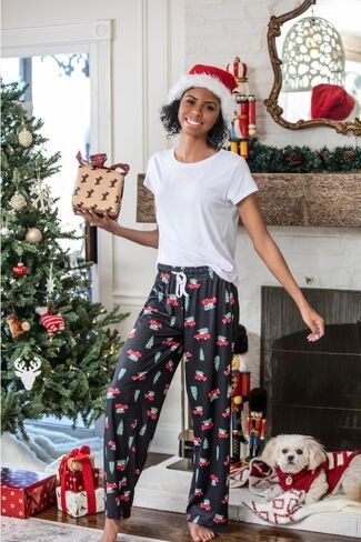 Hello Mello Women's Christmas Winter Holiday Lounge Pants With Gift Travel Tote in Kuwait
